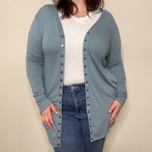 Women's Blue Cardigan Sweater